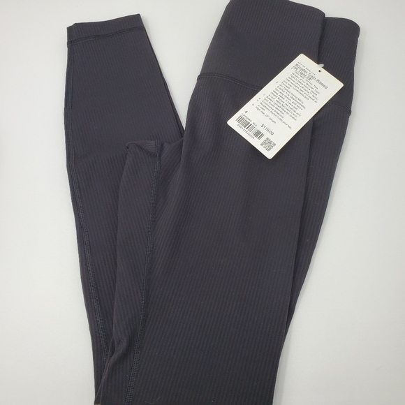 lululemon athletica Pants - [ NWT ] Size 4 Black Lululemon wunder train ribbed hr tight 28" leggings